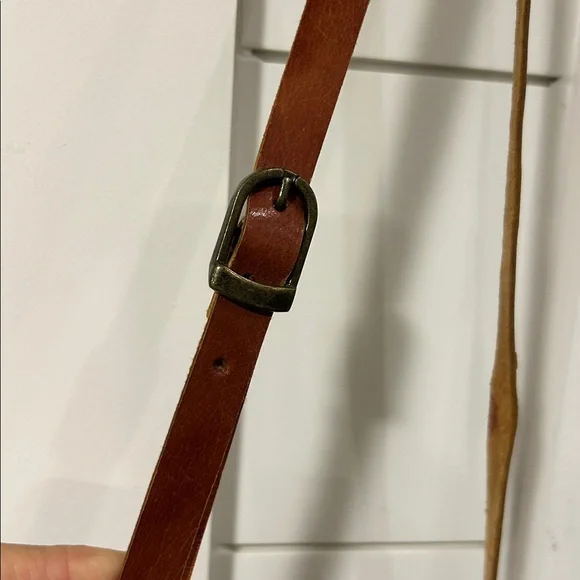 Vintage 70's leather hand tooled and painted never used crossbody purse - Picture 12 of 13